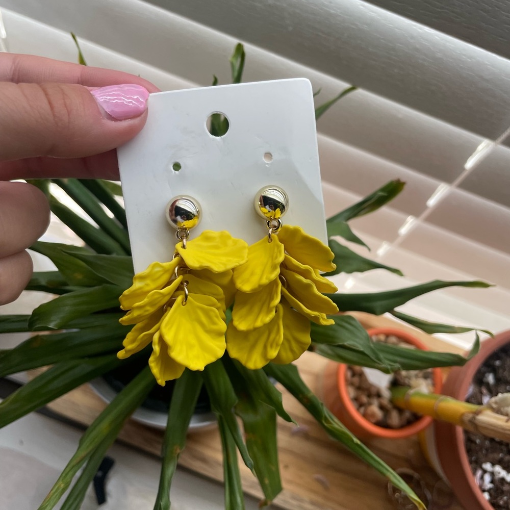 Gold & Yellow Floral Earrings